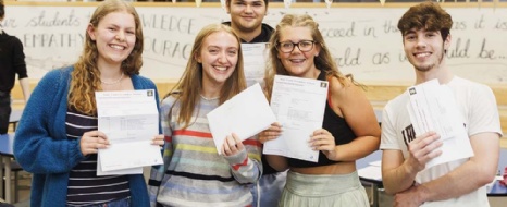 Image featuring some of the school's students receiving their IB results in July 2024